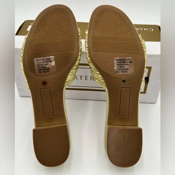 CHARTER CLUB - Syda Flat Sandal in Gold - Picture 6 of 6